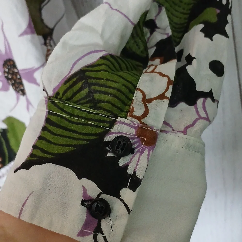 Maje Anthropologie 70's Floral Print Shirt button down blouse size small (1) - Picture 7 of 12